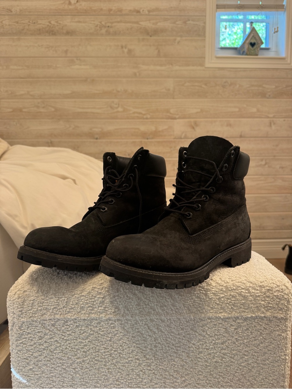 Black Womens Lace-Up Work Boots